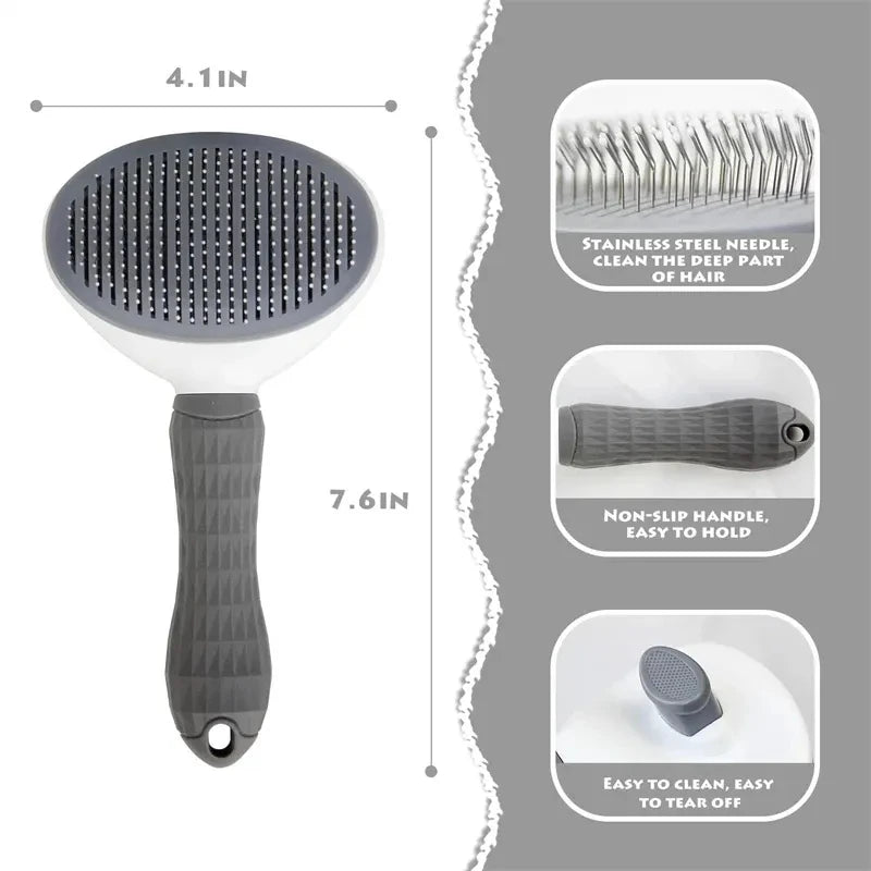 CleanBrush: Self-Cleaning Slicker Brush for Pets