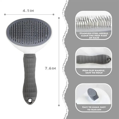 CleanBrush: Self-Cleaning Slicker Brush for Pets