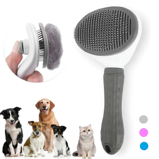 CleanBrush: Self-Cleaning Slicker Brush for Pets
