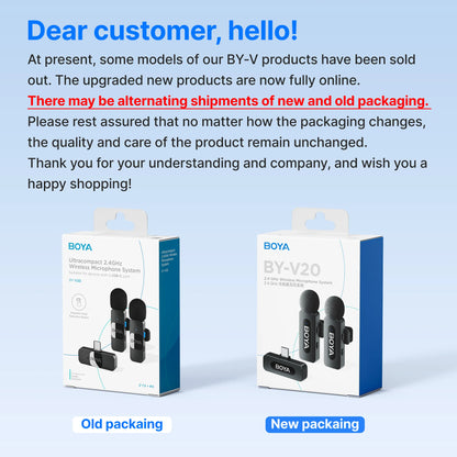 BOYA BY-V Pro:  Wireless Mini Lavalier Mic