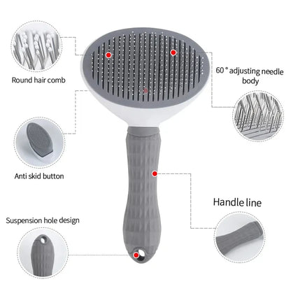 CleanBrush: Self-Cleaning Slicker Brush for Pets